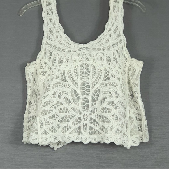 Dizzy Lizzy Off White Lace Top SZ S - Picture 6 of 6